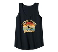 Mujer Life Is Better with Gloves Portero Chica Mujer Retro Camiseta sin Mangas