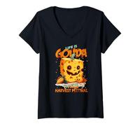 Mujer Life is Gouda at The Harvest Festival Camiseta Cuello V