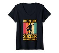 Mujer Life Is Like Soccer You Need Goals Cita Jugador Camiseta Cuello V