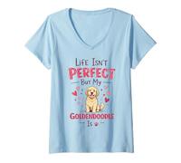 Mujer Life Isn'T But My Dog Is - Goldendoodle Camiseta Cuello V