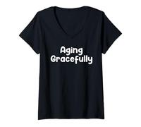 Mujer Life Stage Phrase Identity Inspired Design Tees and More Camiseta Cuello V