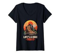 Mujer Lifes A Hike Trek It Botas de Senderismo Montañas Camiseta Cuello V