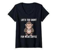 Mujer Life'S Too Short For Weak Coffee Camiseta Cuello V