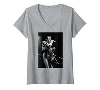 Mujer Liga Humana Philip Oakey Crash Tour Synth Pop 1987 Camiseta Cuello V