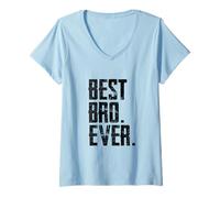 Mujer Lil Bro, Little Bro, Best Brother Ever, gráfico novedoso y Genial Camiseta Cuello V