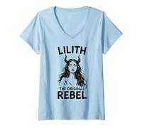 Mujer Lilith The Original Rebel Girl Femenino Gótico Oculto Bruja Camiseta Cuello V