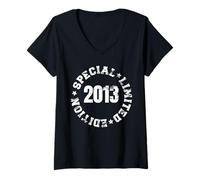 Mujer Limited Edition 2013 Año de Nacimiento 13.º cumpleaños Camiseta Cuello V