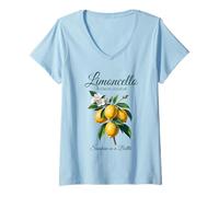 Mujer Limoncello Licor de Limón Sol en una botella Fun Fruit Moms Camiseta Cuello V