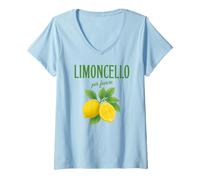 Mujer Limoncello Per Favore Limones Viajes Vacaciones Verano Italia Camiseta Cuello V