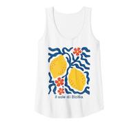 Mujer Limones Boho Floral Sole Di Sicilia Viajes Vacaciones Camiseta sin Mangas