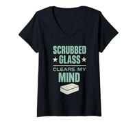 Mujer Limpiador de acuarios para peceras Técnico Exfoliante de algas Camiseta Cuello V