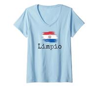 Mujer Limpio City Country Paraguay Familia Viaje Hombres Mujeres Camiseta Cuello V