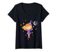 Mujer Linda Bruja Pequeña Camiseta Cuello V