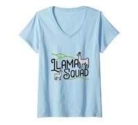 Mujer Linda Camiseta de Llama para niñas Escuadrón de Llama Camiseta Cuello V