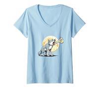 Mujer Linda Camiseta Wolf Vibes para niños - Adorable Estilo Animal Salvaje Camiseta Cuello V
