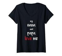 Mujer Linda Cita Familiar de mi Abuela y mi papá me aman Camiseta Cuello V