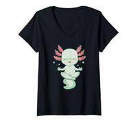 Mujer Linda Criatura Marina meditando Arte Relajación Camiseta Cuello V