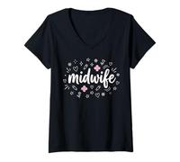 Mujer Linda Doula Parto Parto Trabajadora Partera Día Mujer Camiseta Cuello V