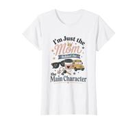 Mujer Linda Escuela Autobús Mamá Personaje Principal Café Correr Camiseta