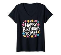 Mujer Linda fiesta de cumpleaños para adolescentes o adolescentes, feliz cumpleaños para mí Camiseta Cuello V