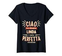 Mujer Linda Idea Regalo Personalizzata Amica Nome Divertente Camiseta Cuello V