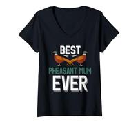 Mujer Linda mamá faisán, la Mejor mamá faisán de la Historia Camiseta Cuello V