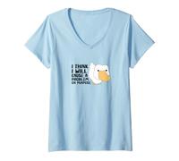Mujer Linda obsesión de Ganso Tonto, causaré un Problema a propósito Camiseta Cuello V