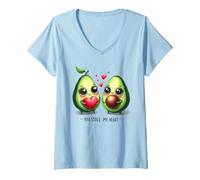 Mujer Linda Pareja de Aguacate Que robaste mi corazón Amor Camiseta Cuello V