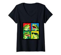 Mujer Linda Rana para niños, Hombres, Mujeres, niñas, Arte, Divertidas Cosas de Meme Camiseta Cuello V