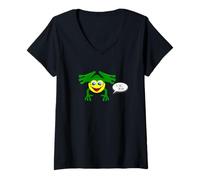 Mujer Linda Rana Ribbit en Rana Japonesa Kero Kero Camiseta Cuello V