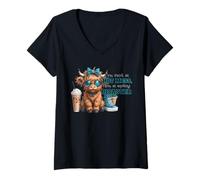 Mujer Linda Vaca de Las Tierras Altas No Soy un Desastre Caliente Soy un Desastre Picante Camiseta Cuello V