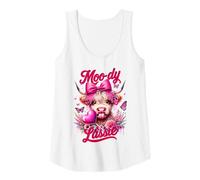 Mujer Linda y atrevida "Moo-dy Lassie" de la vaca de las tierras altas Camiseta sin Mangas