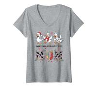 Mujer Linda y Divertida mamá irónica sobreestimulada Pero Festiva Camiseta Cuello V