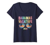 Mujer Lindas Vacaciones en Bahamas 2026 Vacay Cruise Travel Matching Mom Camiseta Cuello V