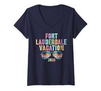 Mujer Lindas Vacaciones EN Fort Lauderdale 2026 Viaje Playa Vacay Camiseta Cuello V