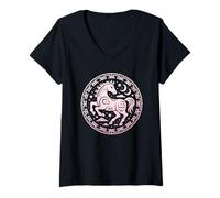Mujer Lindo 2026 Año del Caballo Lunar Girl Zodiac Dragon Joy Camiseta Cuello V