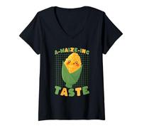 Mujer Lindo A-Maize-ING Sabor maíz Juego de Palabras Foodie diseño Camiseta Cuello V