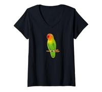 Mujer Lindo Agapornis pájaro agapornis dibujo lindo diseño trasero Camiseta Cuello V