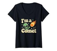 Mujer Lindo Alien I'm a Comet Cósmico Divertido 3I/Atlas Space Design Camiseta Cuello V