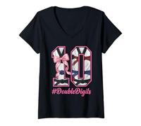 Mujer Lindo Arco Karate Taekwondo 10º cumpleaños Coqueta niña Camiseta Cuello V