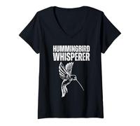 Mujer Lindo arte de colibrí para hombres y mujeres, observador de pájaros, amante de las aves Camiseta Cuello V
