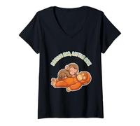 Mujer Lindo bebé Viral Monkey Team Punch Dream Big Little One Camiseta Cuello V