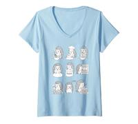 Mujer Lindo Chef de pastelería para Hornear puercoespín Camiseta Cuello V