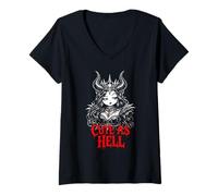 Mujer Lindo como el Infierno Lilith Angel of Darkness Gothic Camiseta Cuello V