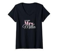 Mujer Lindo Compromiso Futuro Mrs Miller Bachelorette Camiseta Cuello V