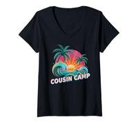 Mujer Lindo Cousin Camp Cruise Vacation Trip Vacay Travel Matching Camiseta Cuello V