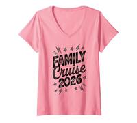 Mujer Lindo Crucero Familiar 2026 Vacaciones Vacay Beach Camiseta Cuello V