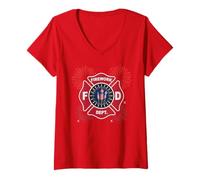Mujer Lindo Director de Seguridad del Departamento de Fuegos Artificiales 4 de Julio Boom Squad Camiseta Cuello V