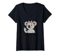 Mujer Lindo diseño de llamada telefónica Koala me Back Camiseta Cuello V