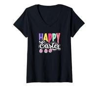 Mujer Lindo Domingo de Pascua Huevos de Pascua Pascua Camiseta Cuello V